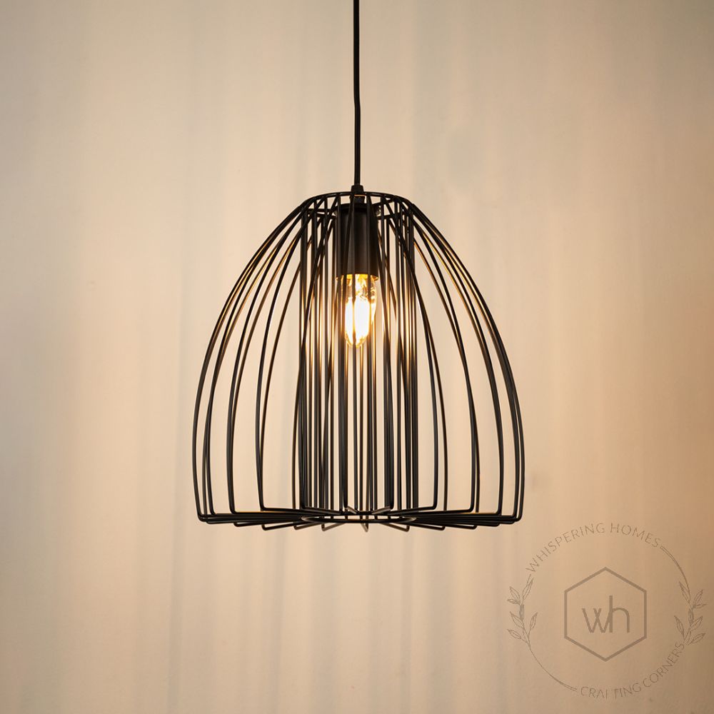 Cranbrook Geometric Pendant Light - BlackLight On White Background