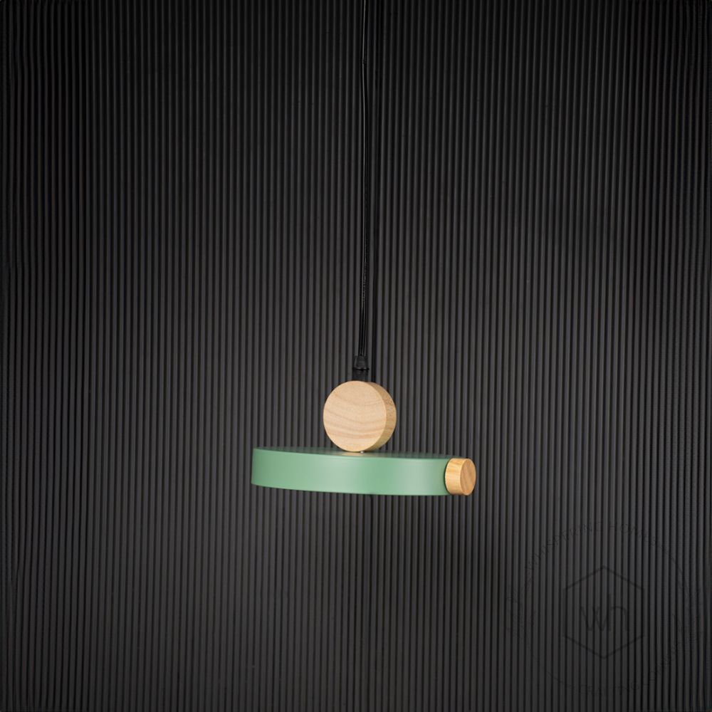 Circle Pendant Nordic Light - Green Light Off Black Background