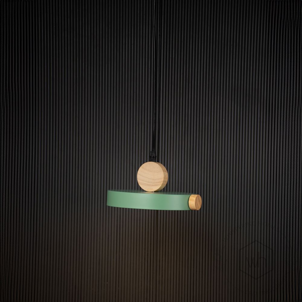 Circle Pendant Nordic Light - Green Light On Black Background