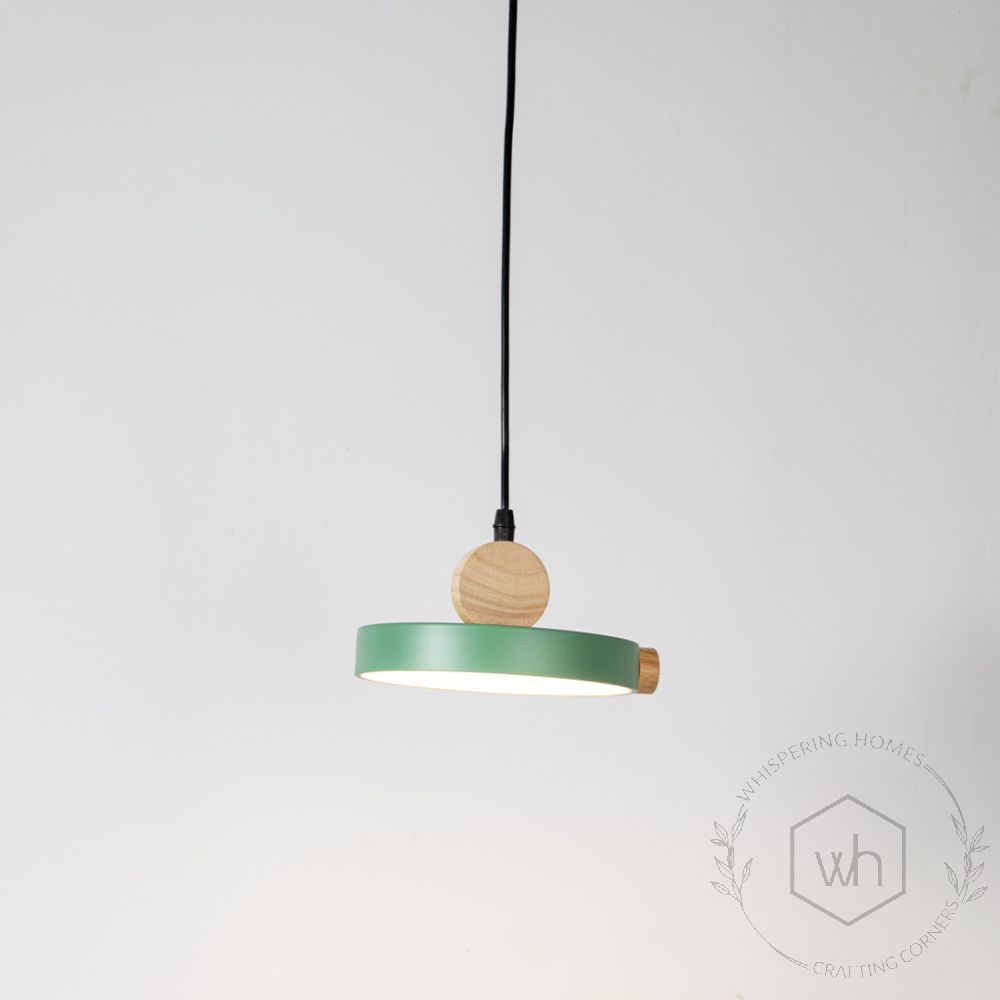 Circle Pendant Nordic Light - Green Light On White Background