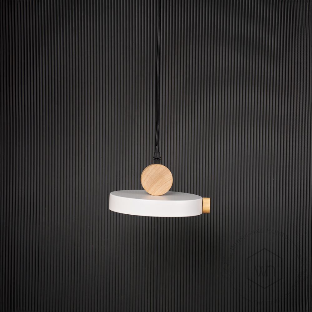 Circle Pendant Nordic Light - White Light Off Black Background