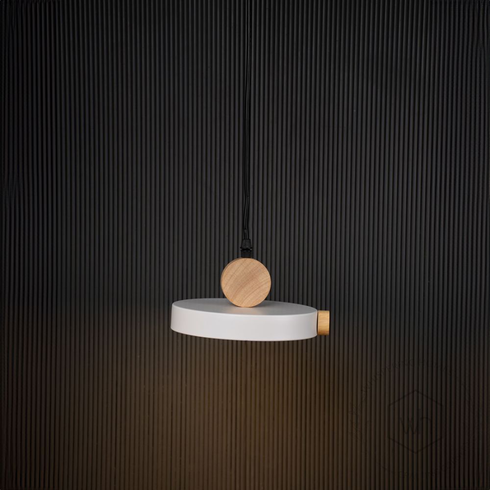 Circle Pendant Nordic Light - White Light On Black Background