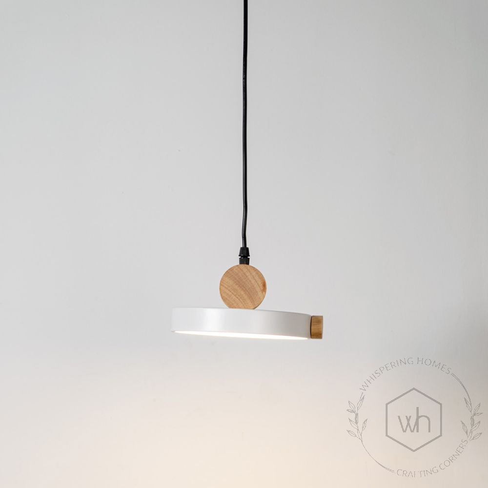 Circle Pendant Nordic Light - White Light On White Background