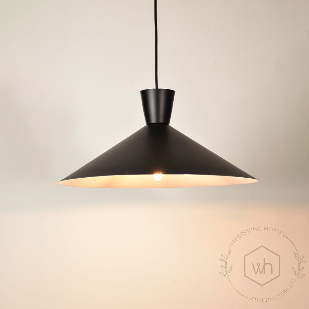 Martinelli Cono Pendant Light - BlackLight On White Background