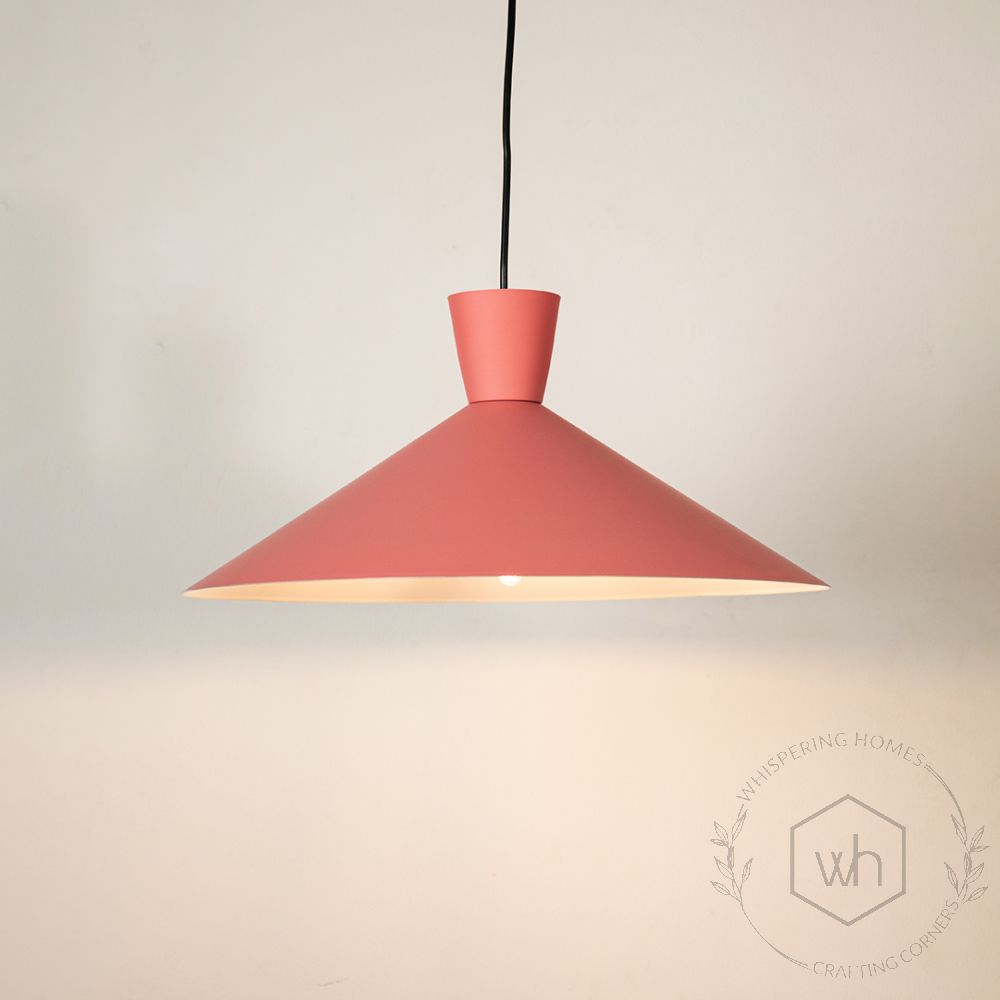 Martinelli Cono Pendant Light - PinkLight On White Background