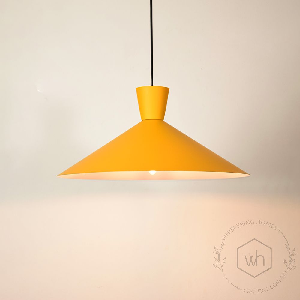 Martinelli Cono Pendant Light - YellowLight On White Background