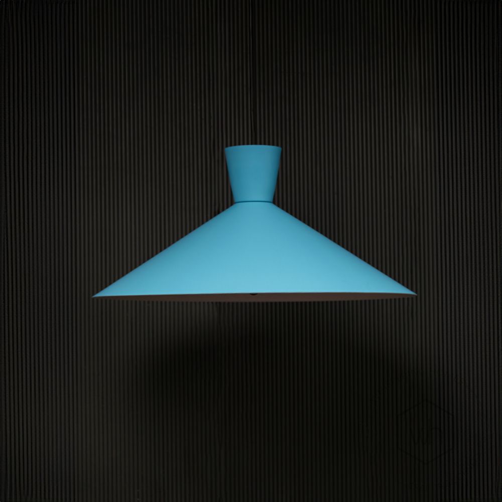 Martinelli Cono Pendant Light - Blue Light off black background