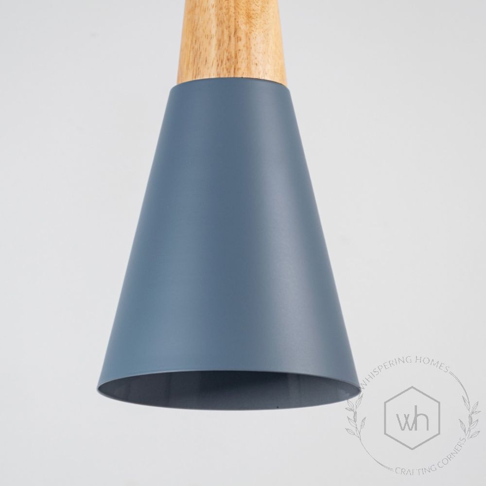 Triangular Cone Pendant Lamp - Grey Closeup