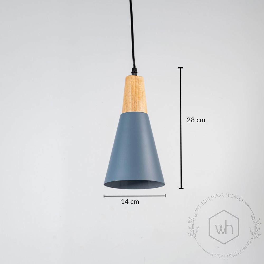 Triangular Cone Pendant Lamp - Grey Dimensions