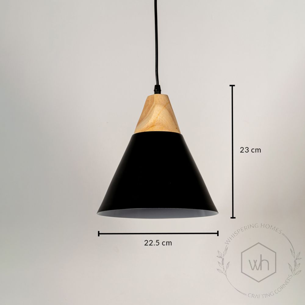 Cone Pendant Light - Black Dimensions