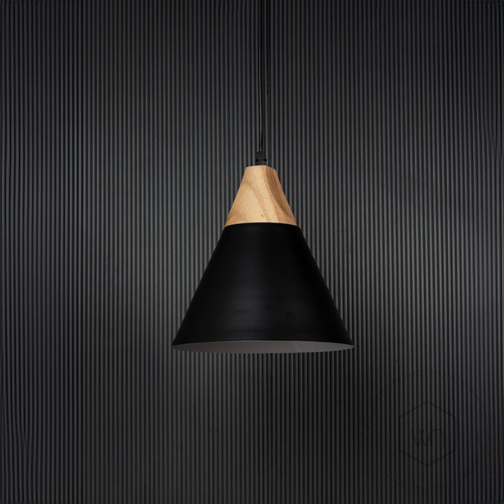 Cone Pendant Light - Black Light Off Black Background