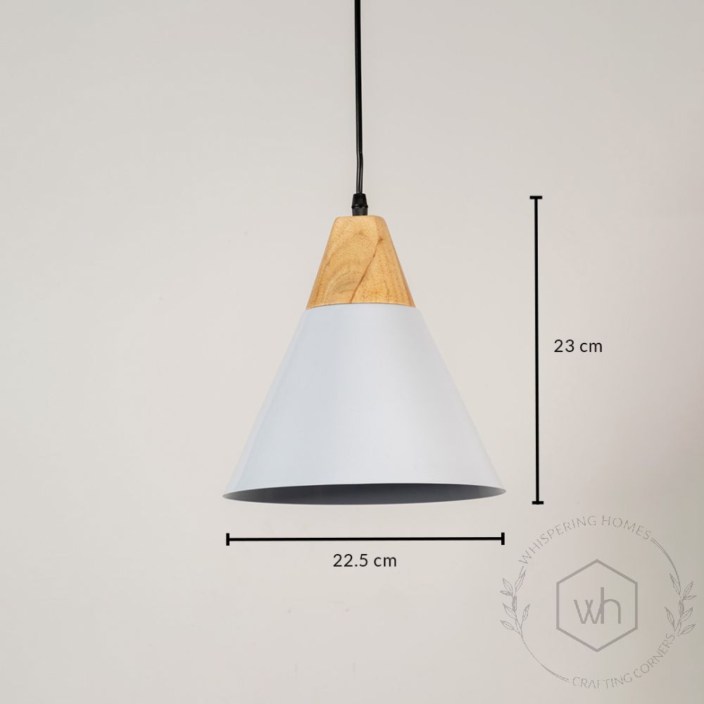 Cone Pendant Light - White Dimensions