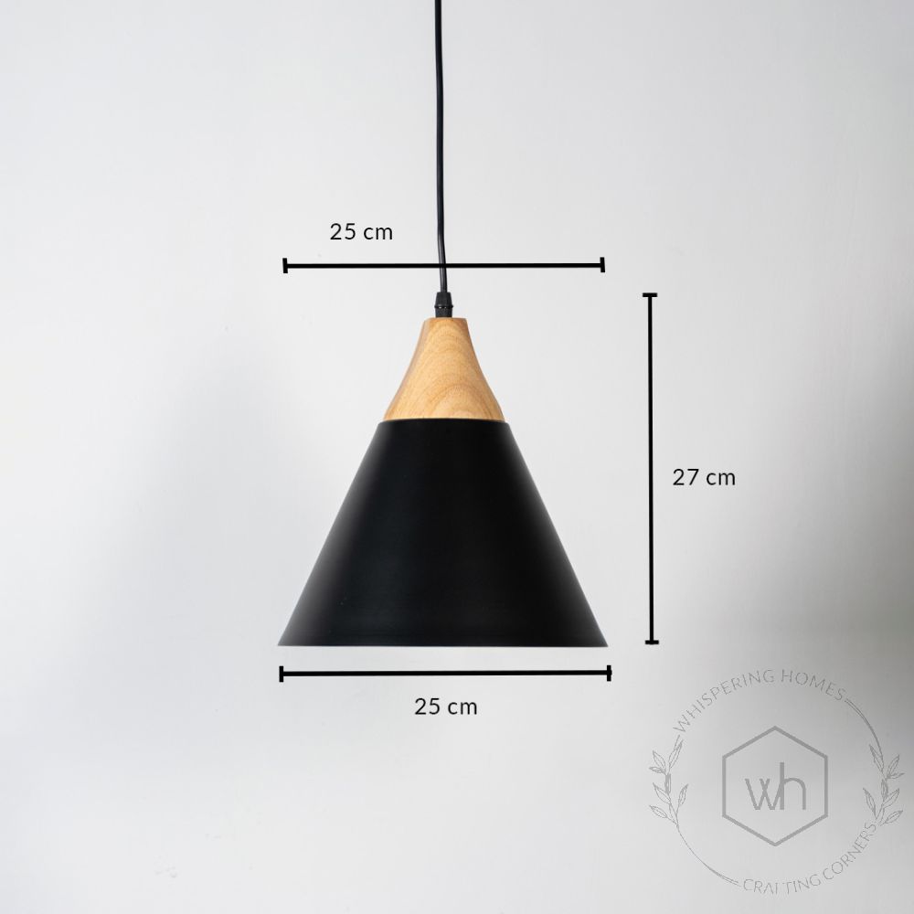 Empire Pendant Light - Black Dimensions