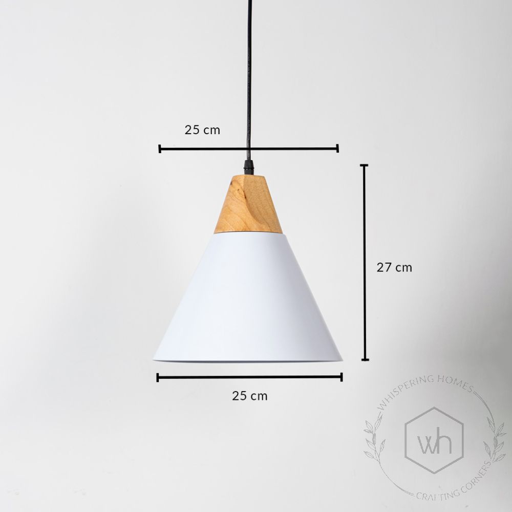 Empire Pendant Light - White Dimensions