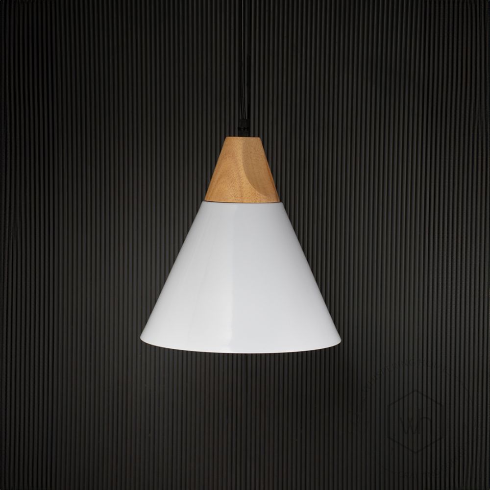 Empire Pendant Light - White Light Off Black Background