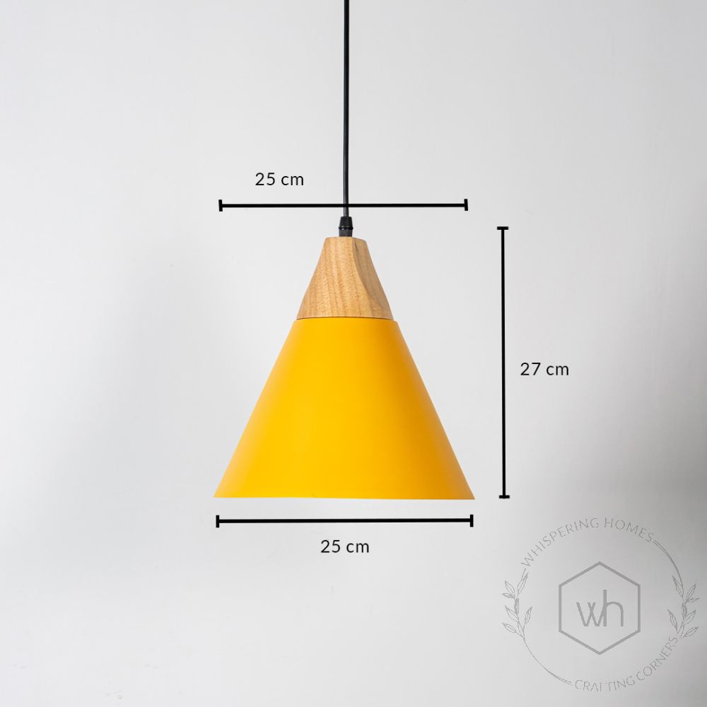 Empire Pendant Light - Yellow Dimensions