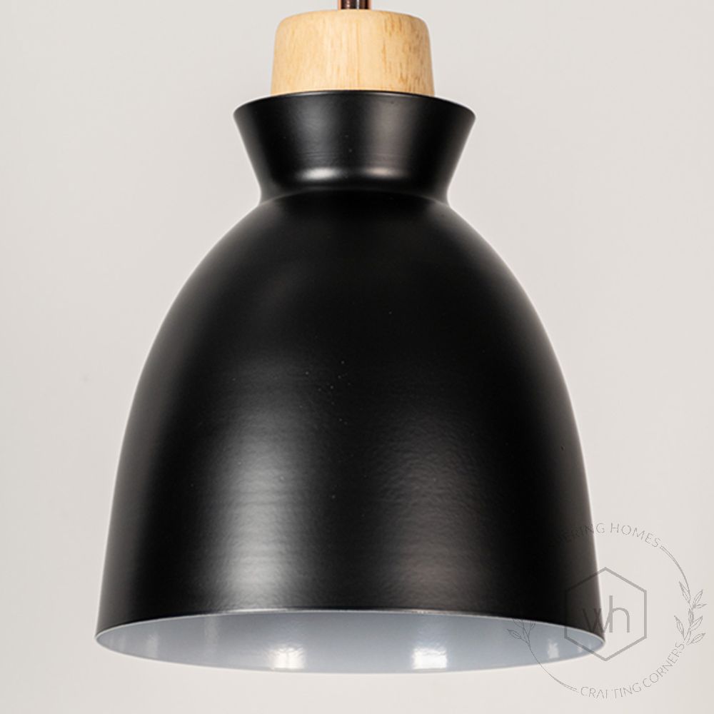 Horn Pendant Light - Black Closeup