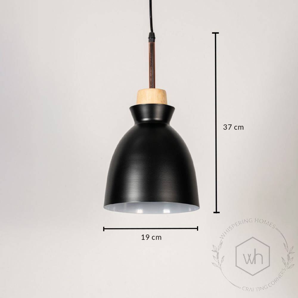 Horn Pendant Light - Black Dimensions