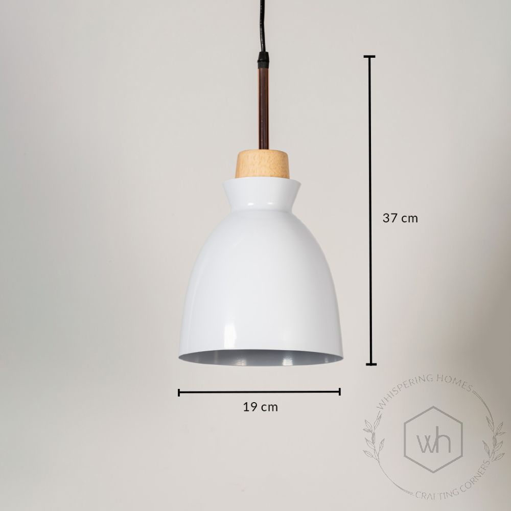 Horn Pendant Light- White Dimensions