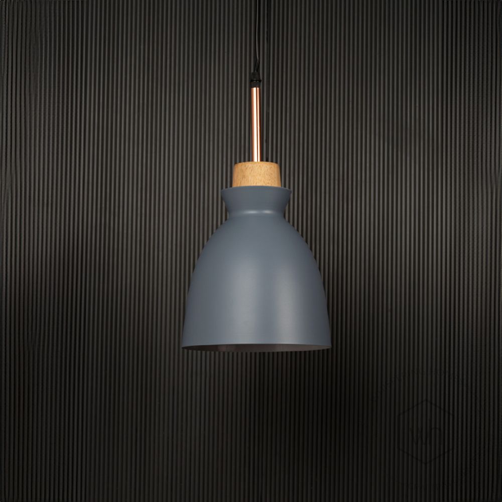 Horn Pendant Light- Grey Light Off Black Background