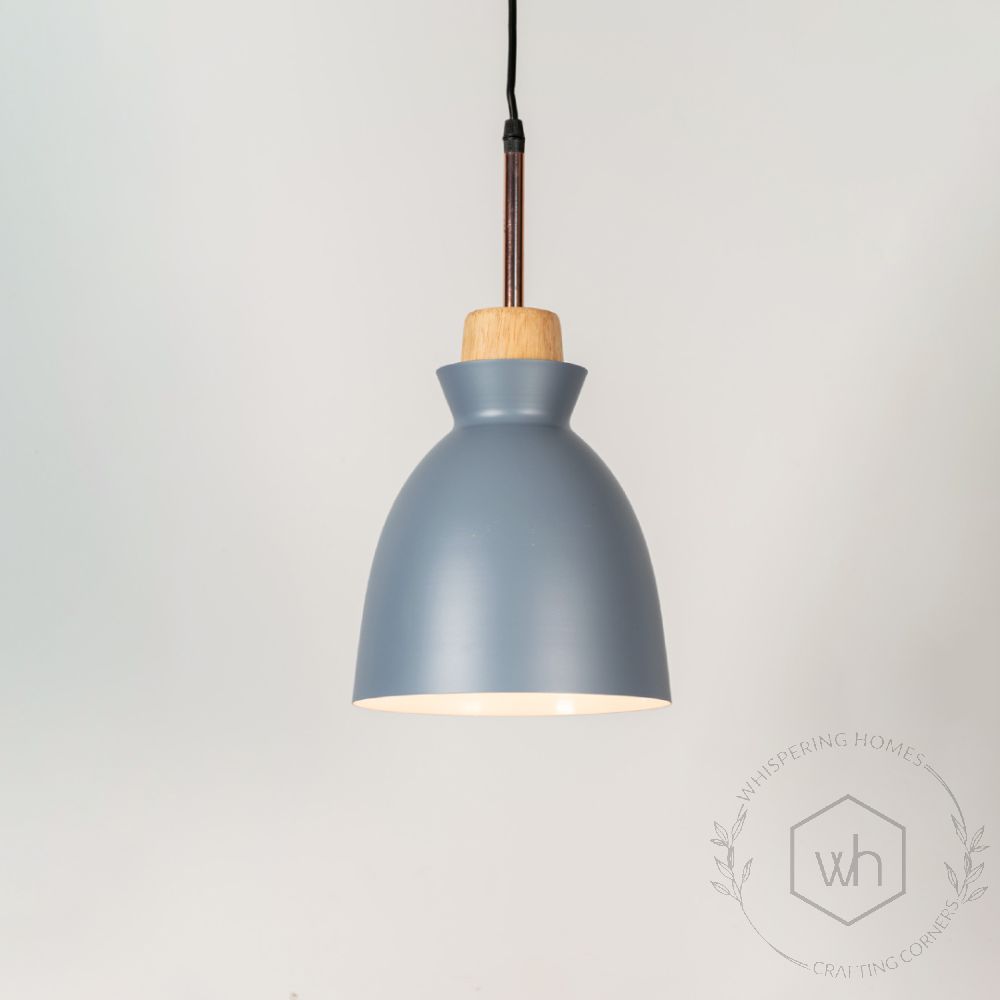 Horn Pendant Light- Grey Light On White Background