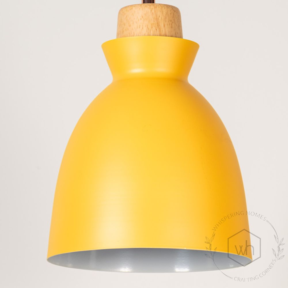 Horn Pendant Light- Yellow Closeup