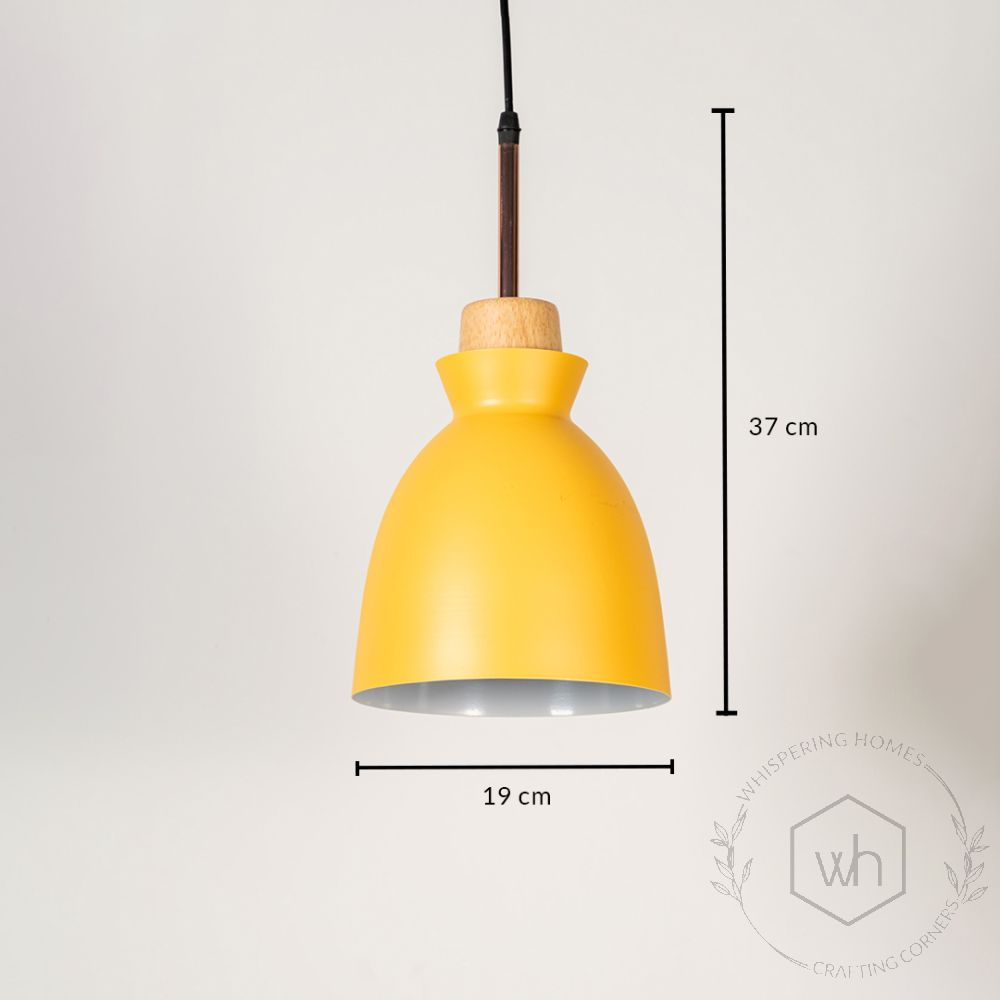 Horn Pendant Light- Yellow Dimensions