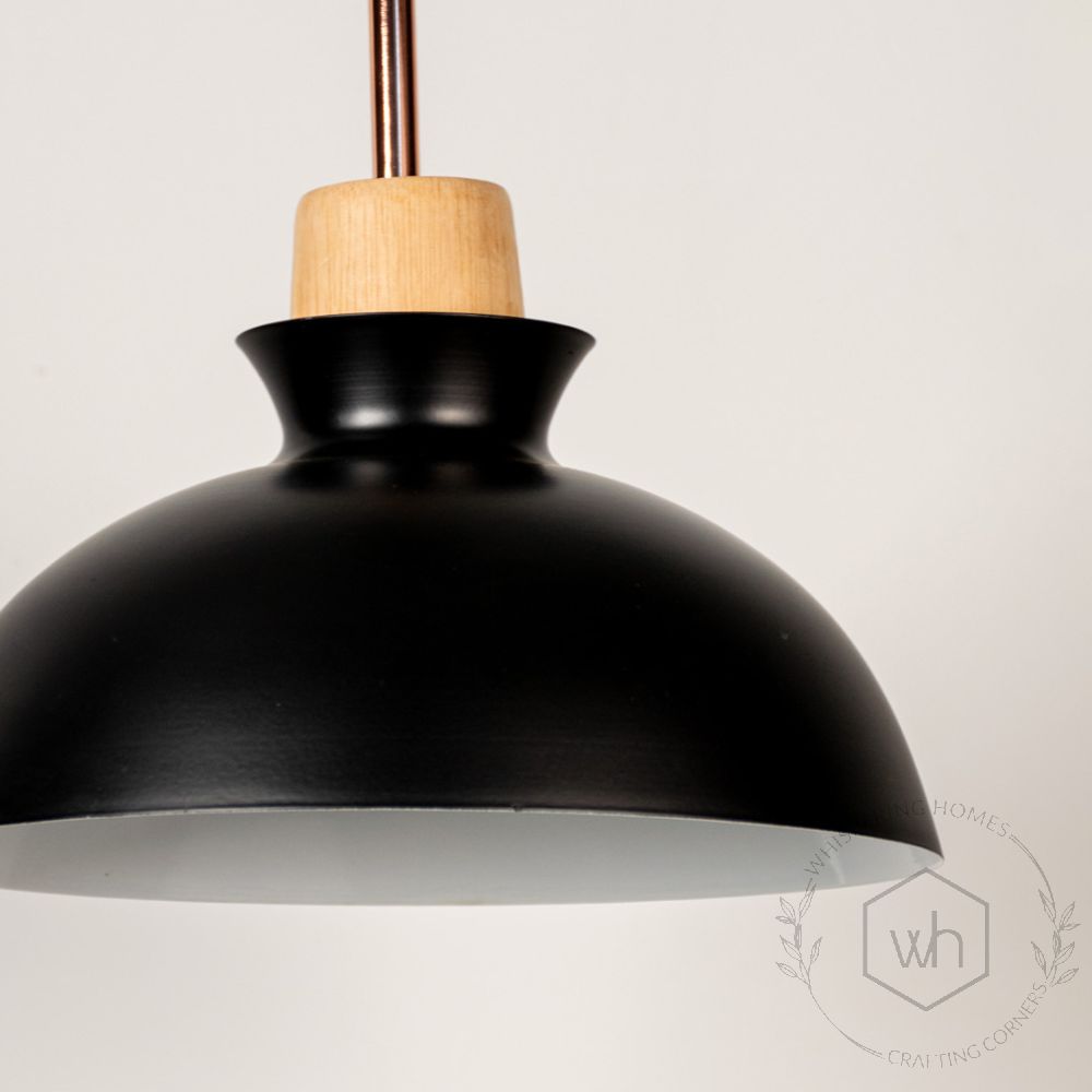 Dome Pendant Lamp - Black Closeup