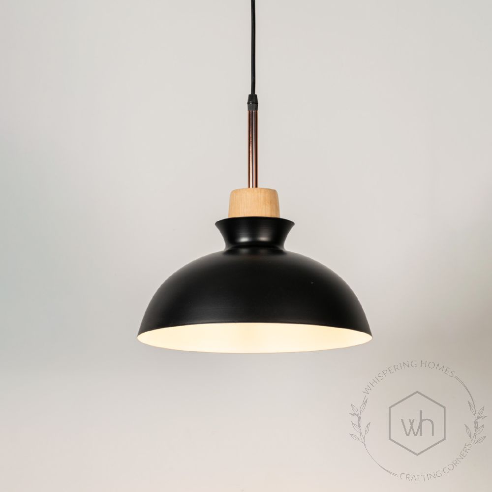 Dome Pendant Lamp - Black Light On White Background