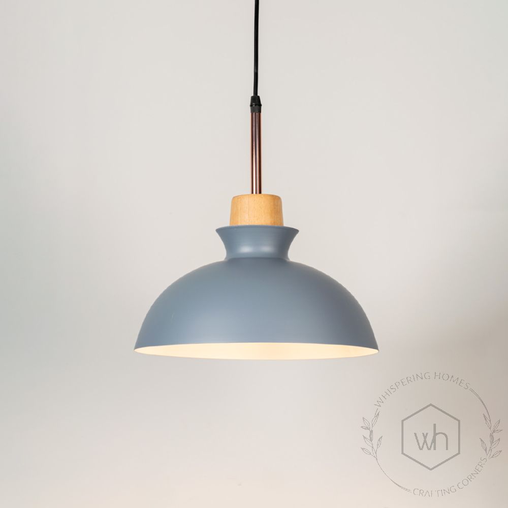 Dome Pendant Lamp - Grey Light On White Background