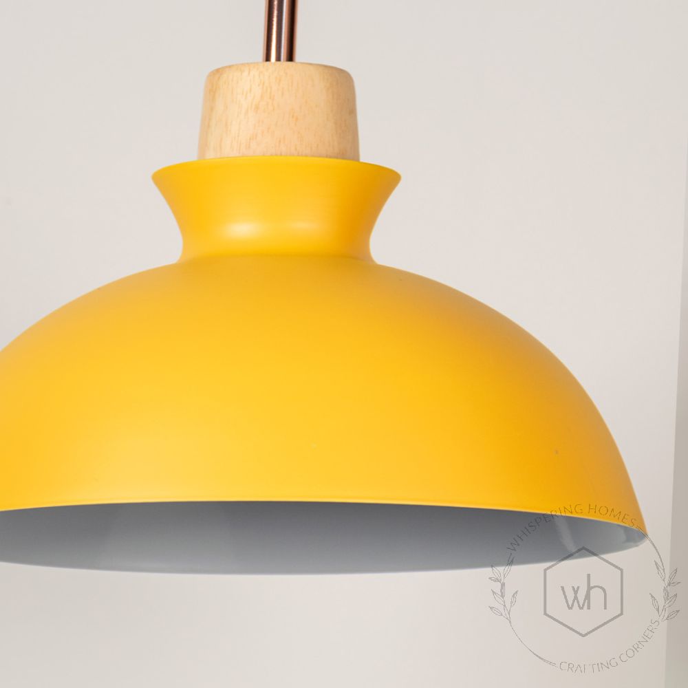 Dome Pendant Lamp - Yellow Closeup