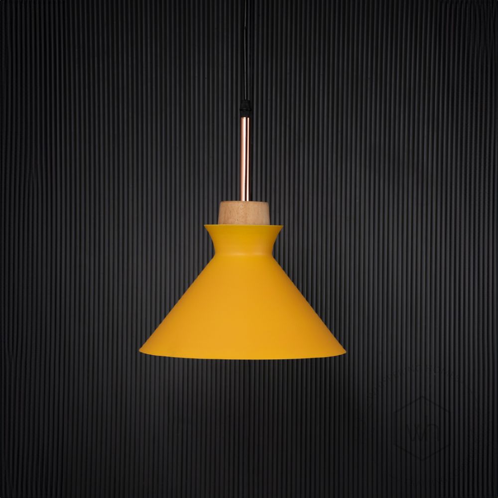 Pop Pendant Lamp - Yellow Light Off Black Background