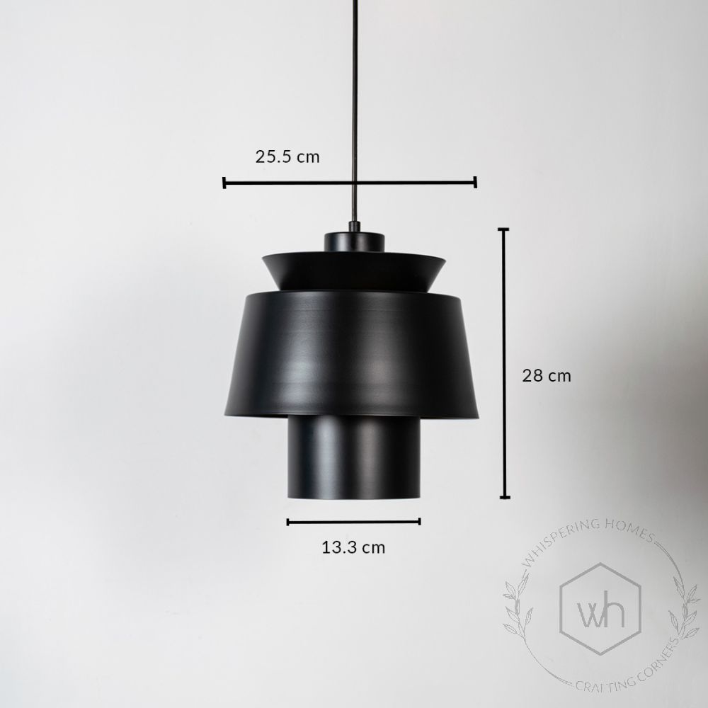 Lotta Metal Pendant Light - Black Dimensions