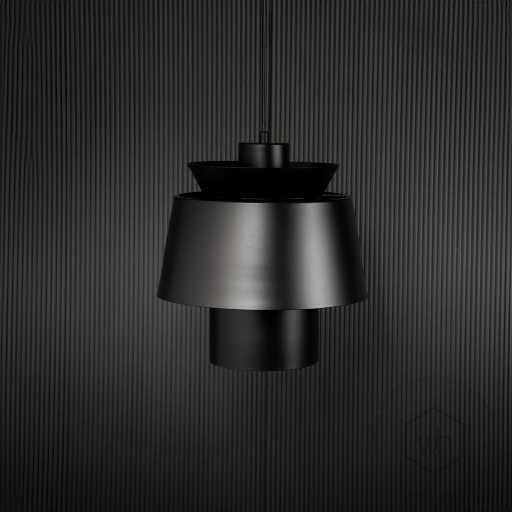 Lotta Metal Pendant Light - Black Light Off Black Background