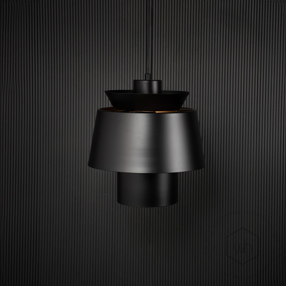 Lotta Metal Pendant Light - Black Light On Black Background