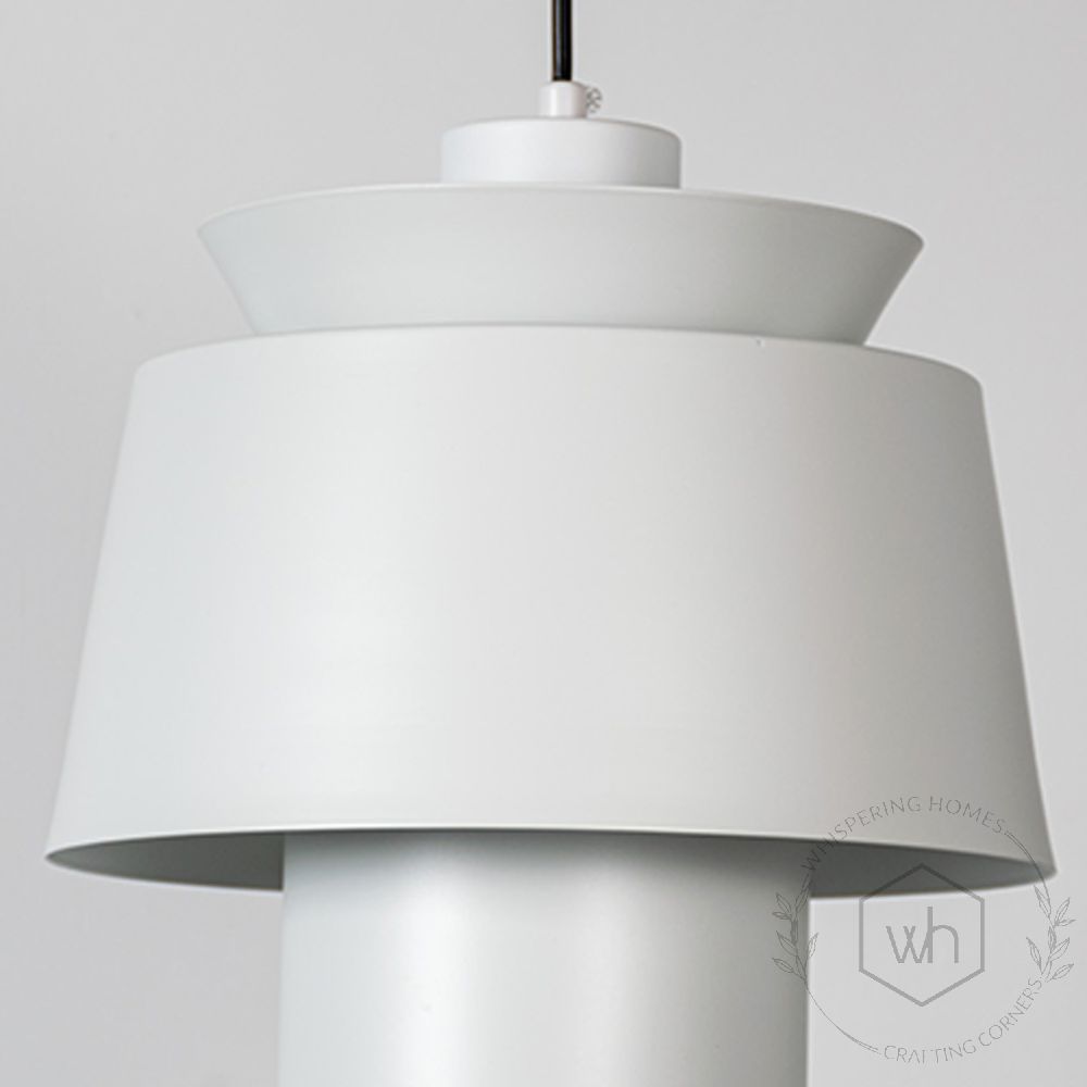 Lotta Metal Pendant Light - White Closeup