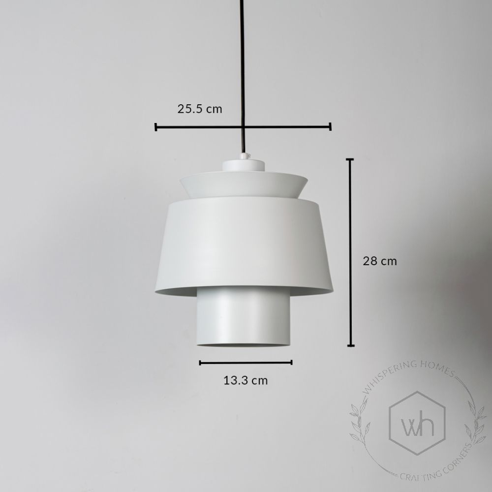 Lotta Metal Pendant Light - White Dimensions