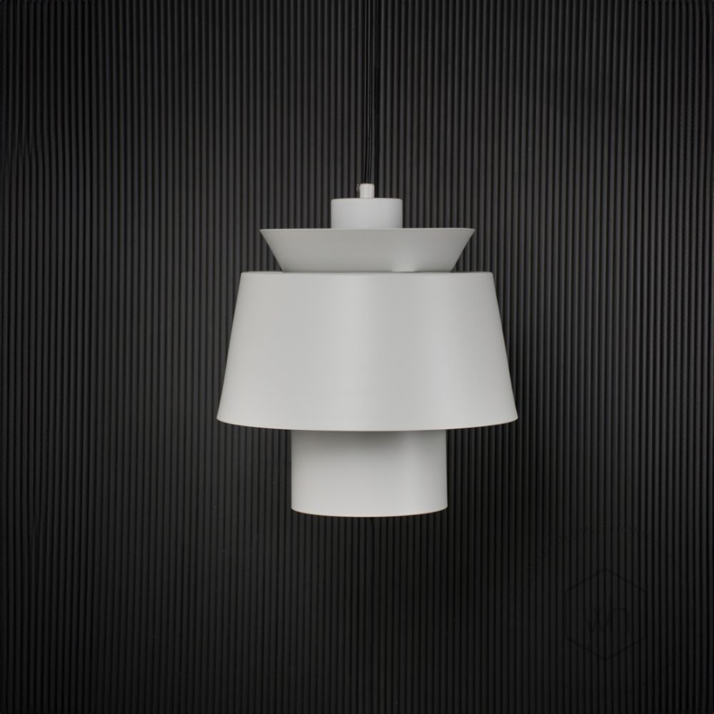 Lotta Metal Pendant Light - White Light Off Black Background