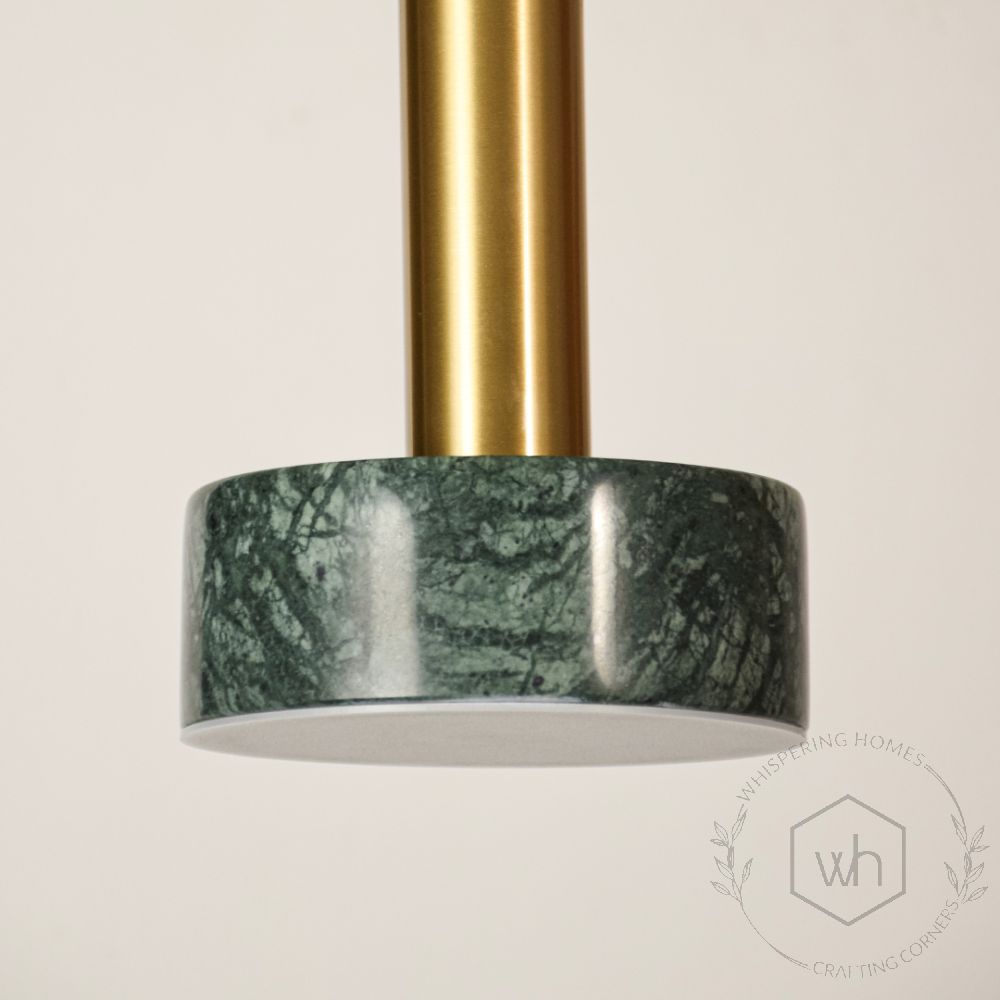 Tiered Marble Hanging Light - Green closeup