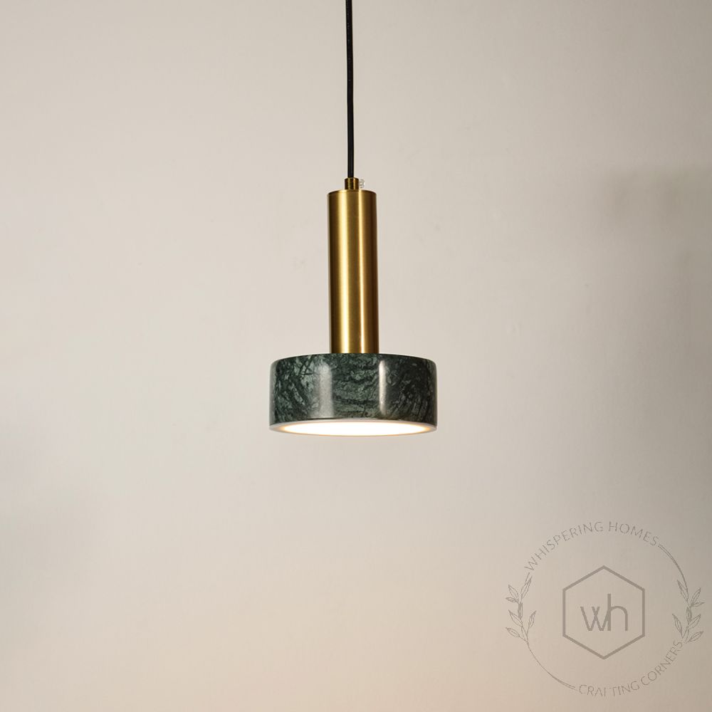 Tiered Marble Hanging Light - GreenLight On White Background