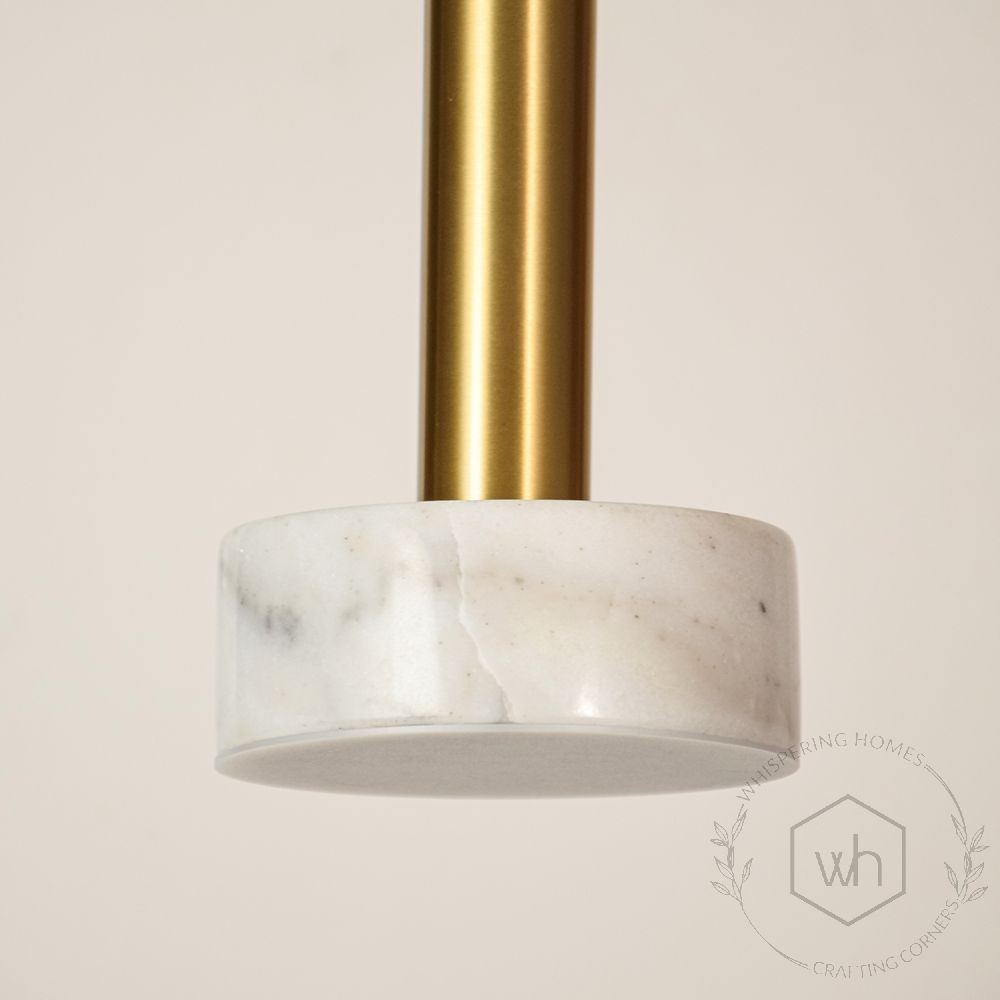 Tiered Marble Hanging Light - White closeup