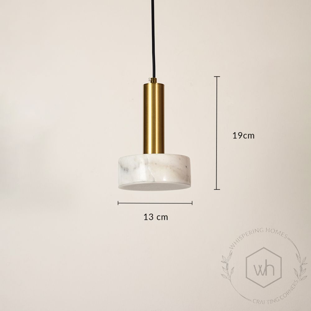 Tiered Marble Hanging Light - White Dimension