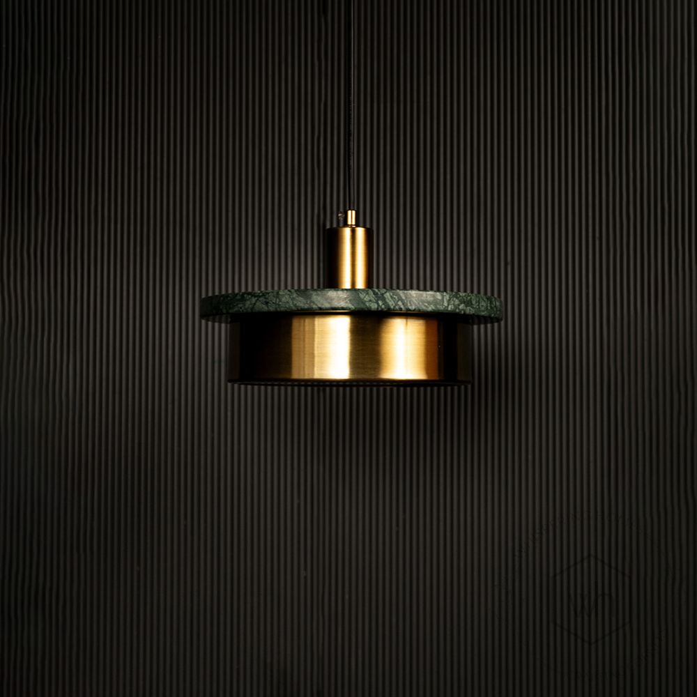 Origo Pendant Light - Green Light off black background