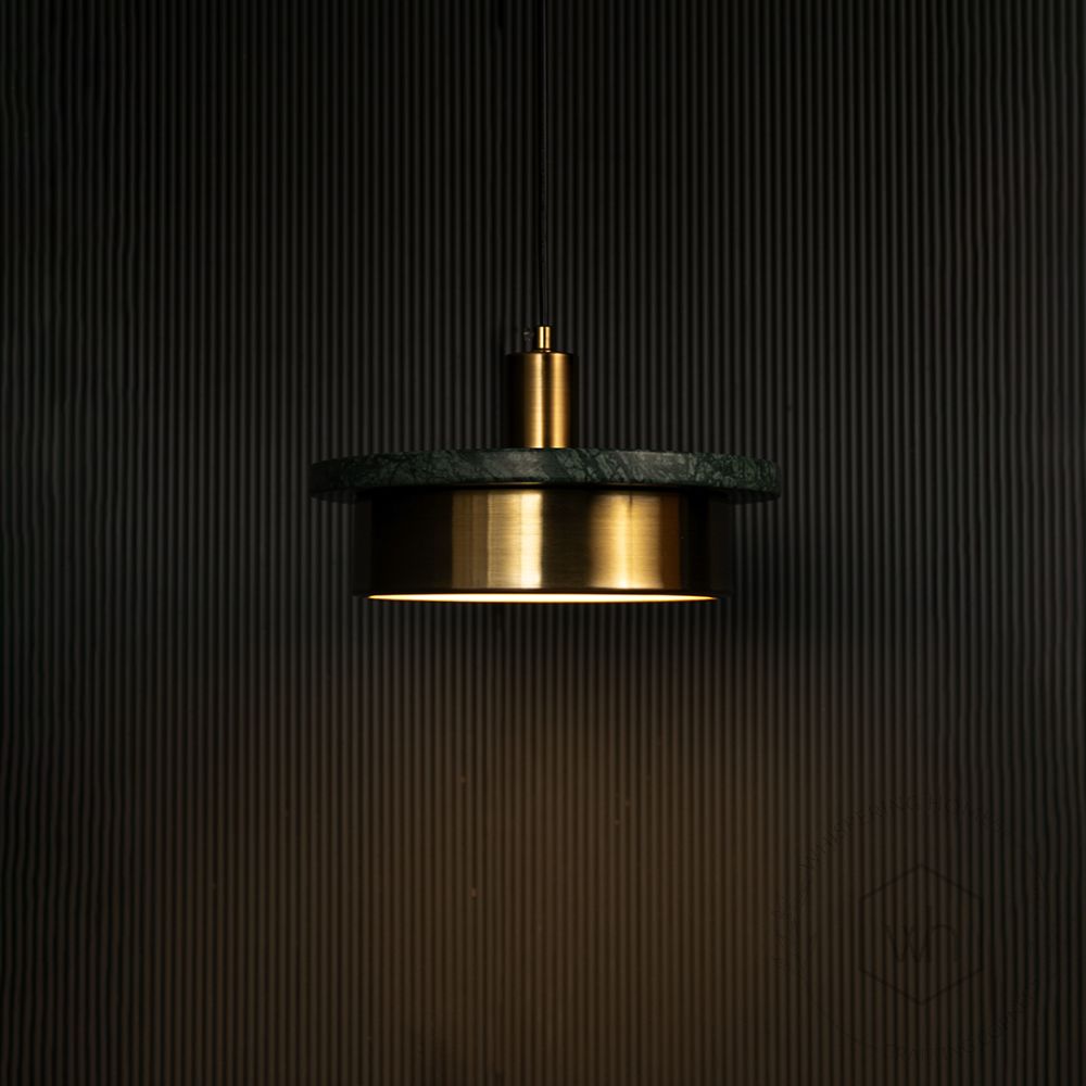 Origo Pendant Light - Green Light on black background