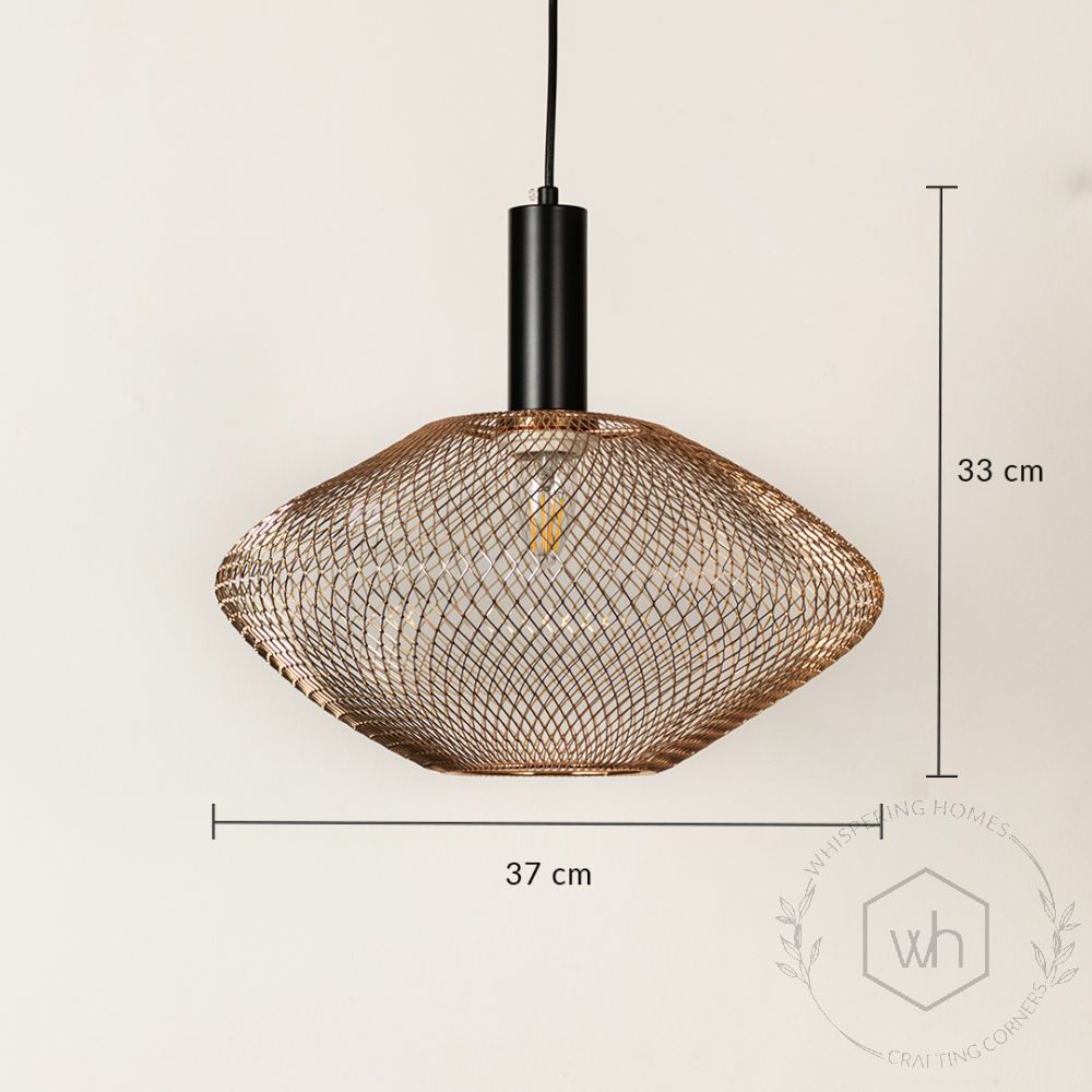 Parachute Mesh Pendant Light - Gold Dimension