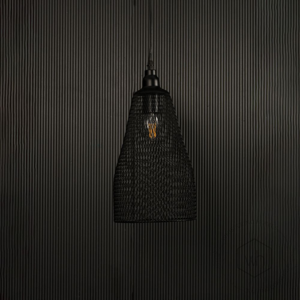 Pod Mesh Pendant Light Light off black background