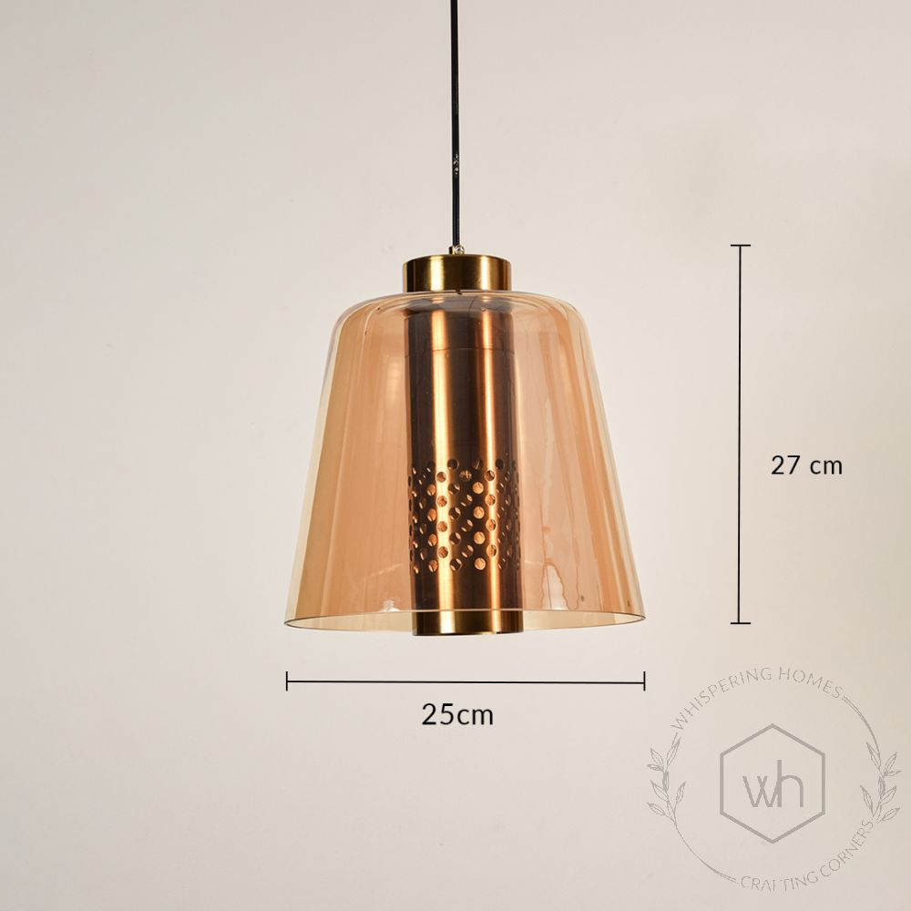 Conical Mesh Hanging Light - Amber Dimension