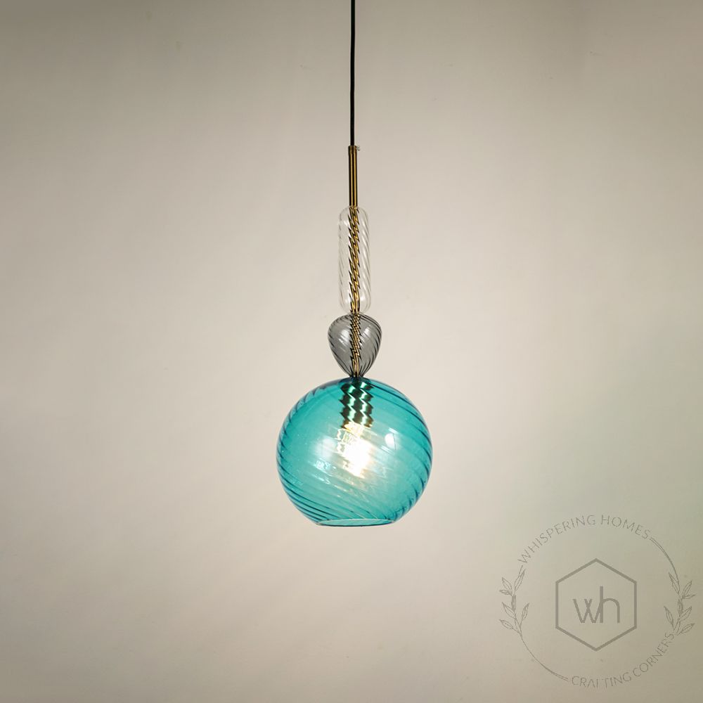 Sapphire Candy Pendant Light - BlueLight On White Background