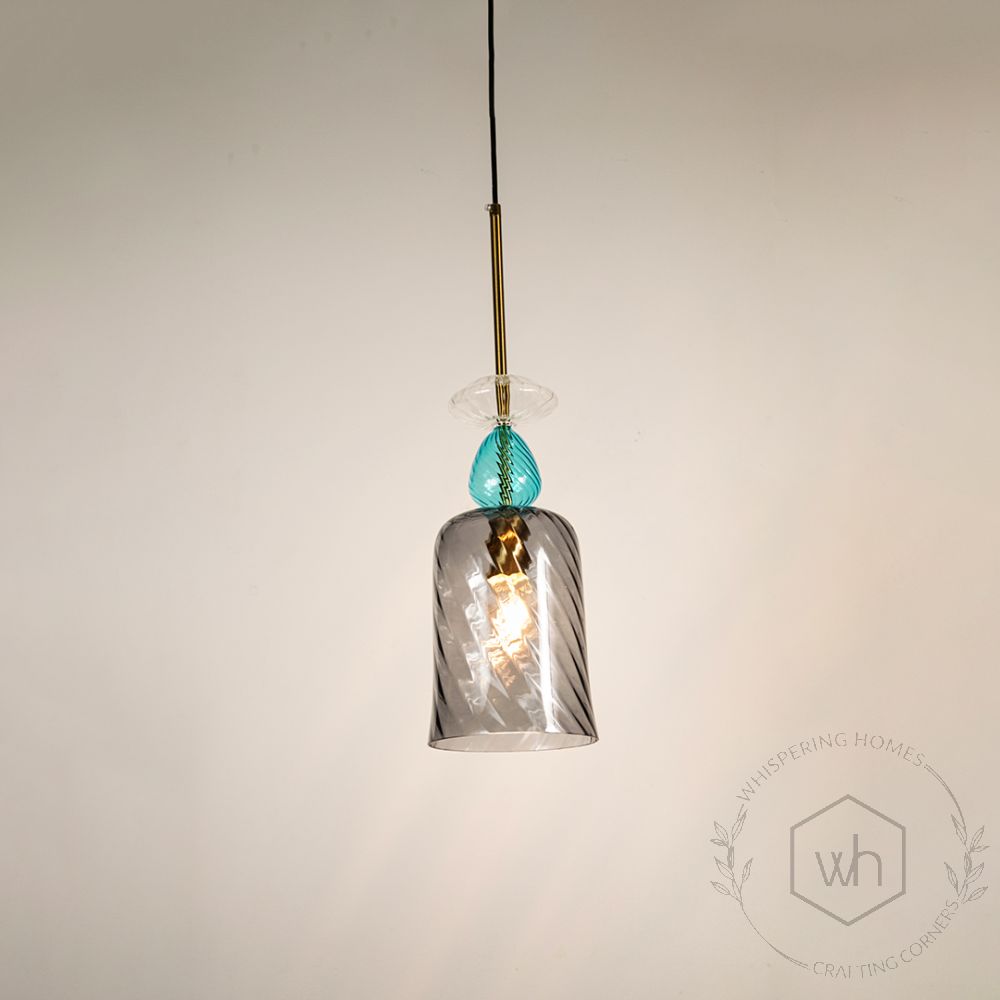 Mist Melody Pendant Light - GreyLight On White Background