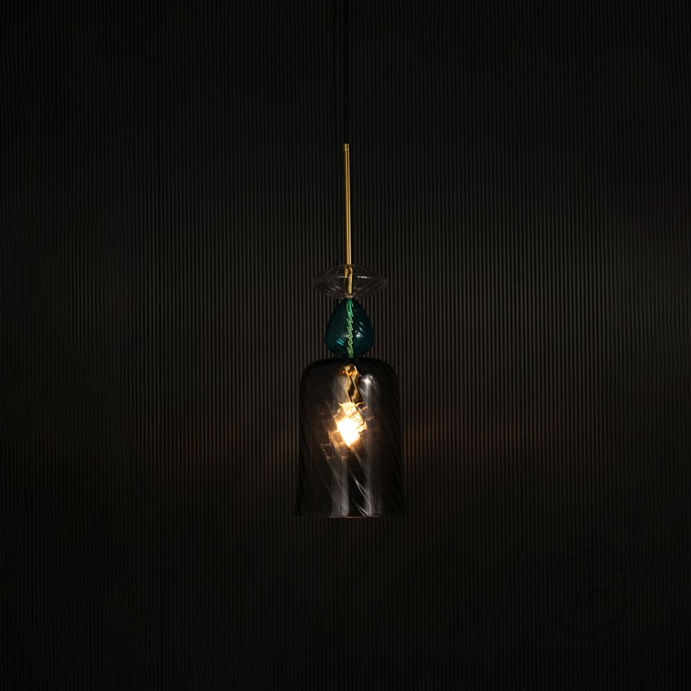 Mist Melody Pendant Light - Grey Light on black background